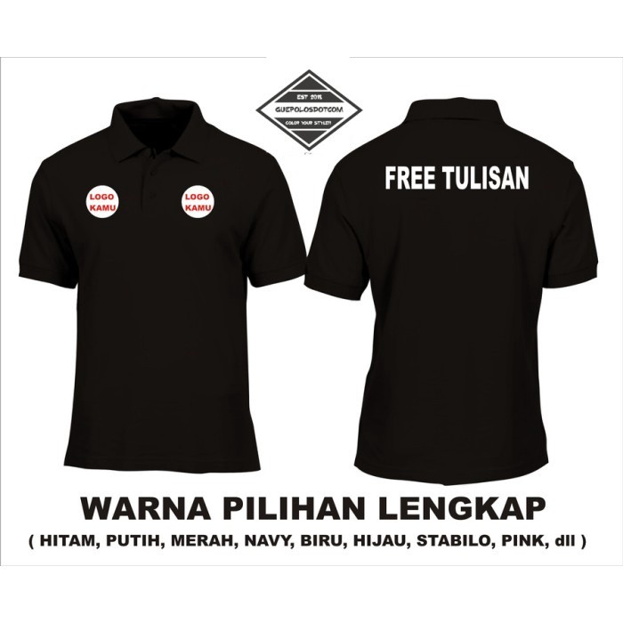 RIRUSHOP KAOS - BAJU KERAH CUSTOM FULL BORDIR - CUSTOM BORDIR POLO TSHIRT BORDIR CUSTOM - custom KAO