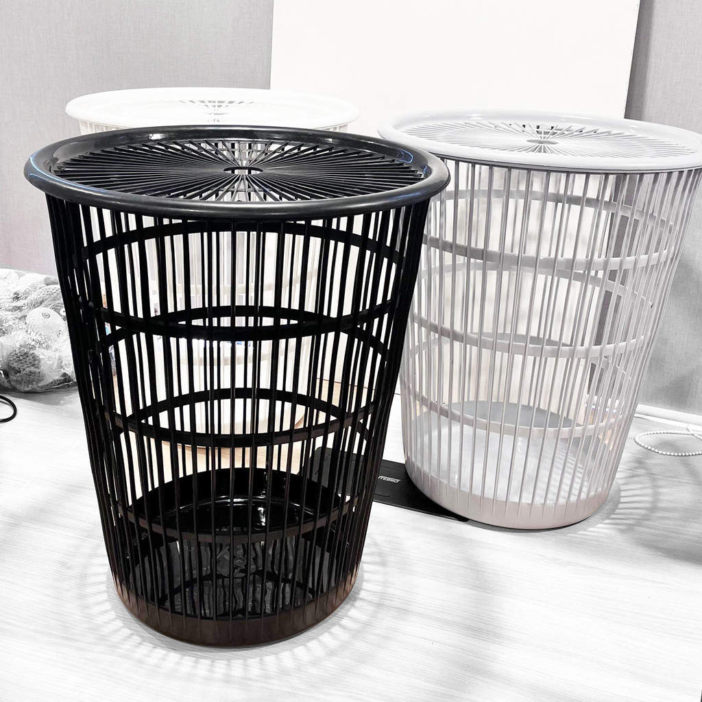 Keranjang Baju Kotor Bulat Dengan Tutup Keranjang Laundry Basket Keranjang Pakaian Serbaguna