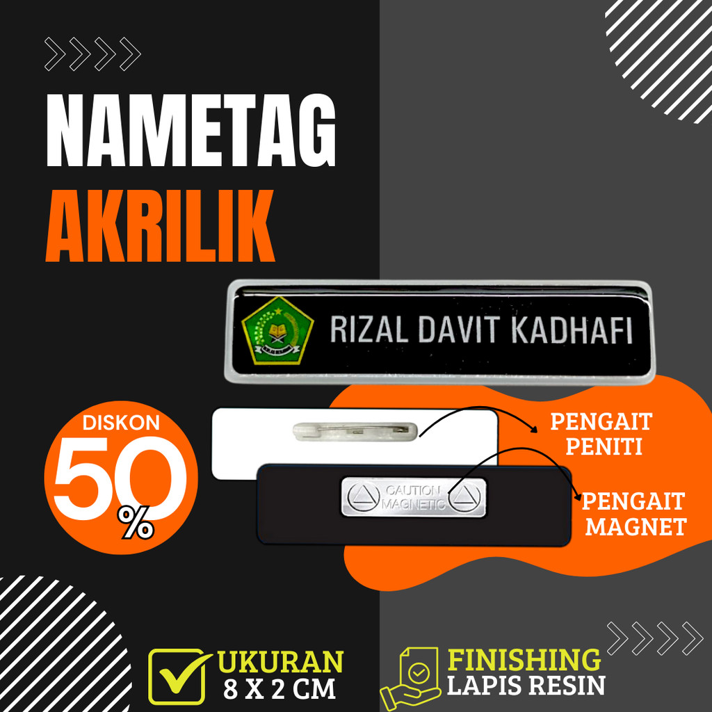 Nama Dada Plus Pin Korpri Nama Dada Kuningan Pin Korpri