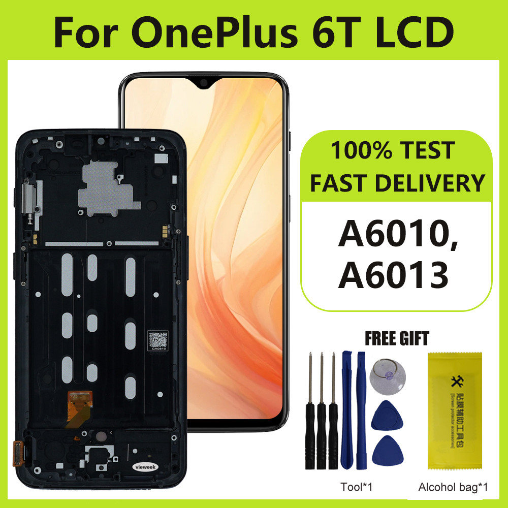6.41"AMOLED For OnePlus 6T LCD 1+6T splay Tou Screen gitizer Assembly One Plus 6T A6010 A6013 splay 
