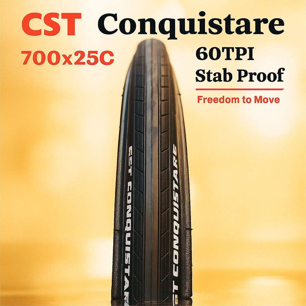 Ban Luar CST Conquistare 700x23C Non Foldable Sepeda Roadbike RB 700c x 23C Tire Ban Kawat Wire Bead