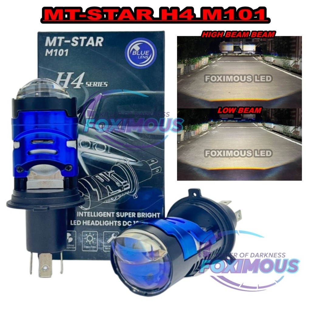 Lampu Utama H4 M101 MT-STAR Projie H4 Mini Projector Lens Lensa Motor Mobil Headlight Headlamp