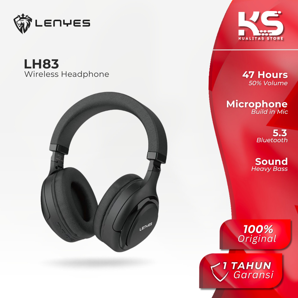 LENYES HEADPHONE WIRELESS V5.3 WITH MICROPHONE HIFI STEREO LH83