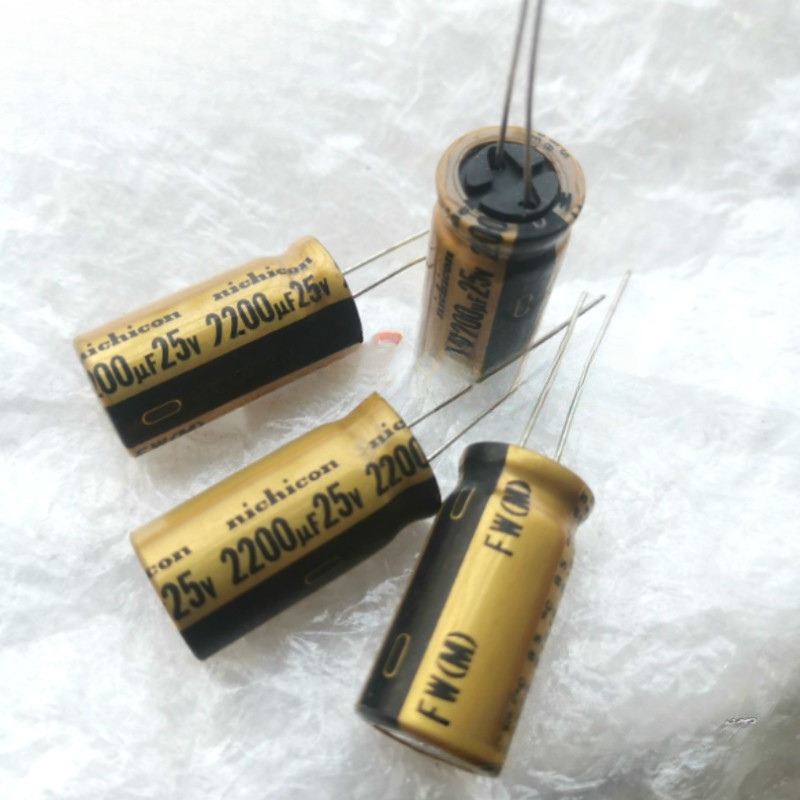 10pcs NEW NICHICON FW 2200UF 25V 12.5X25MM audio 2200UF/25V Electrolytic Capacitor 25V2200uF filter 