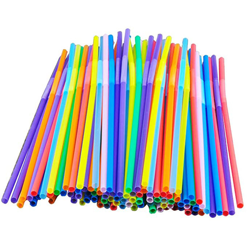 Drinking Plastic Straws Colorful Flexible Milk Cola Bubble Tea Disposable Straw for Wedding Party Ki