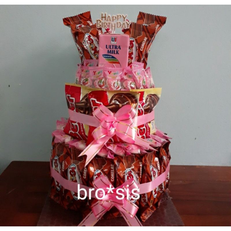 Snack tower/snack tart/kue ultah snack/graduation snack/ kue ulang tahun Bucket snack