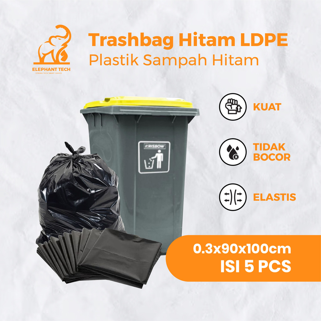 Kantong Plastik Sampah Hitam 90x100 / Trashbag Hitam / Plastik Packing Hitam Ukran 90x100