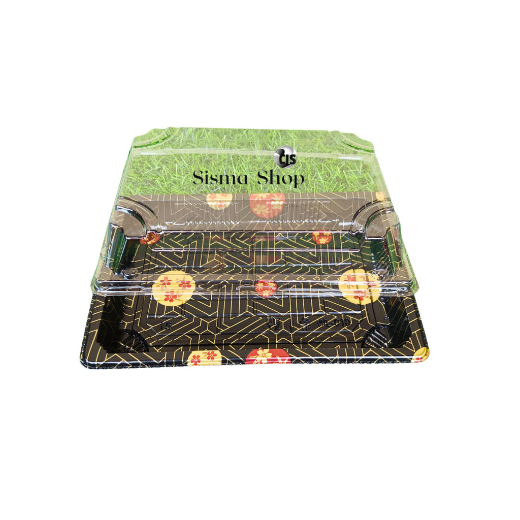 Tray Mika Sushi WL 010 / Mika Box Sushi WL-010 / Tray Sushi Motif Sakura + Tutup