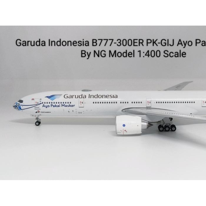 Garuda Indonesia B777-300ER PK-GIJ Ayo Pakai Masker By NG Model 1:400 TKsb99