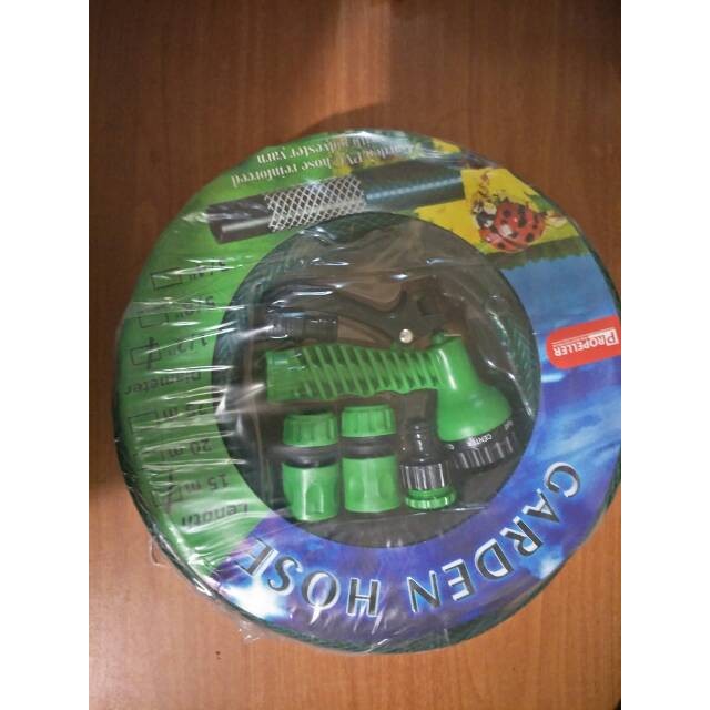 Selang kebun 15 meter - garden hose & nozzle - selang cuci mobil - selang air taman