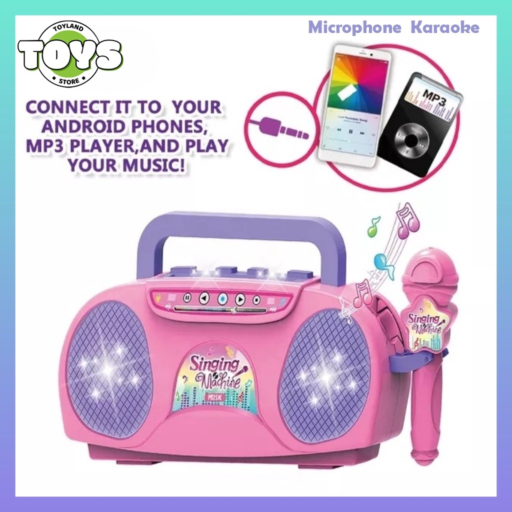 SUMERKAN Microphone  Karaoke Little Singer Mic Radio Anak Untuk Menyanyi Mainan Anak Mic Karaoke Spe