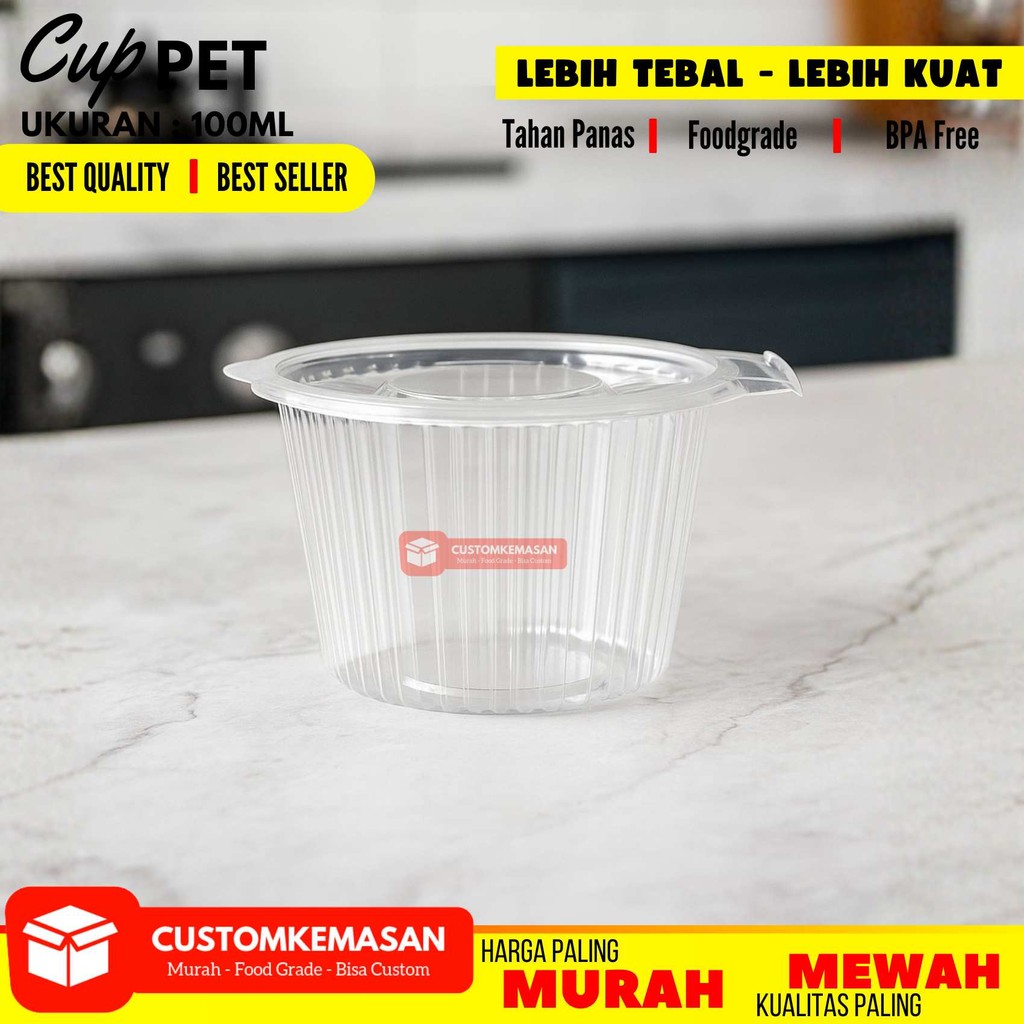 Cup Puding Cup Pat 100ml / Cup Pat Sambal /Wadah Sambal / Tempat Sambal / Kemasan Sambal saus
