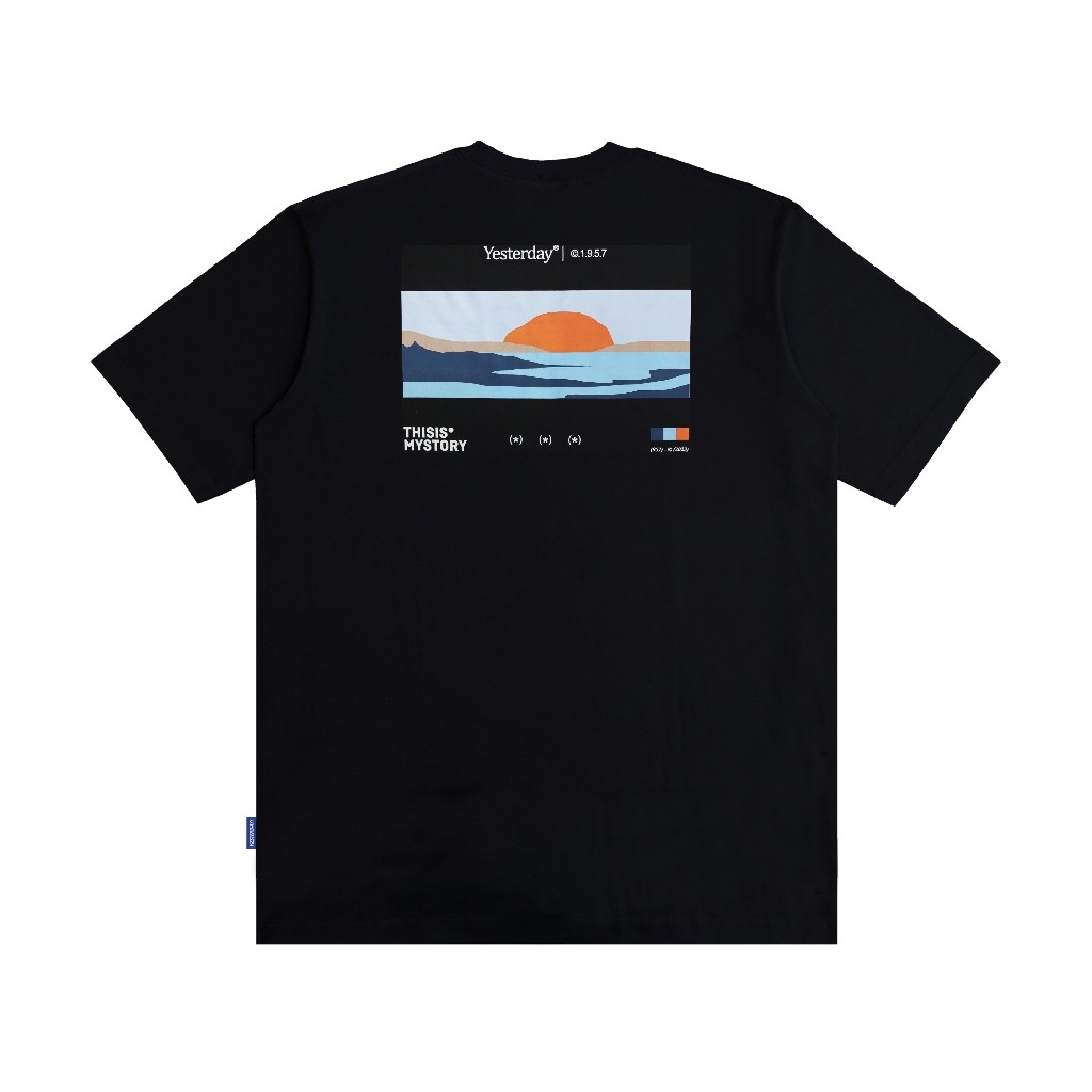 Yesterday – Baju Kaos Distro Pria Original 24s t shirt Pria Cowok Keren Hitam Sunset