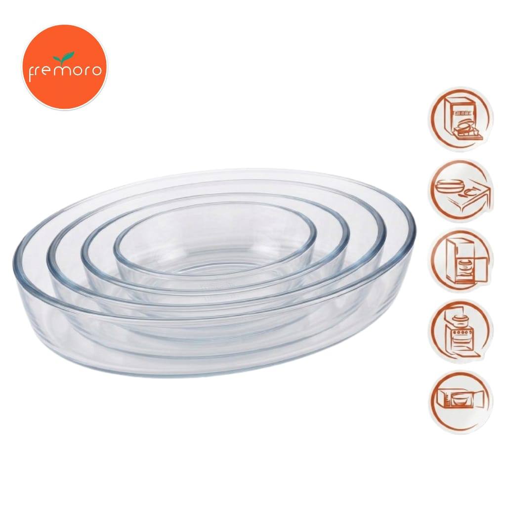 Loyang Kaca Fremoro Oval baking Tray - 1pc