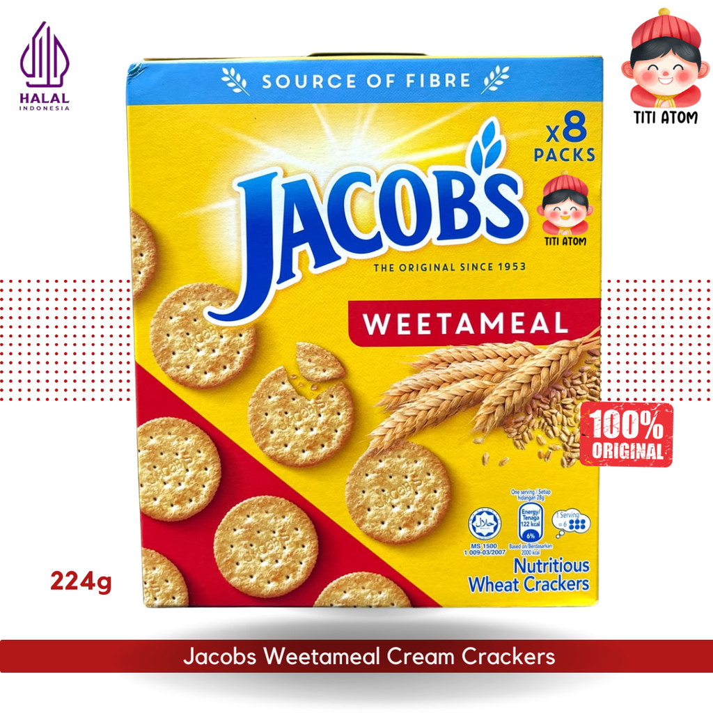 Jacob's Jacobs Weetameal Cream Crackers Biscuit Gandum Box Kotak 224g 8x28g