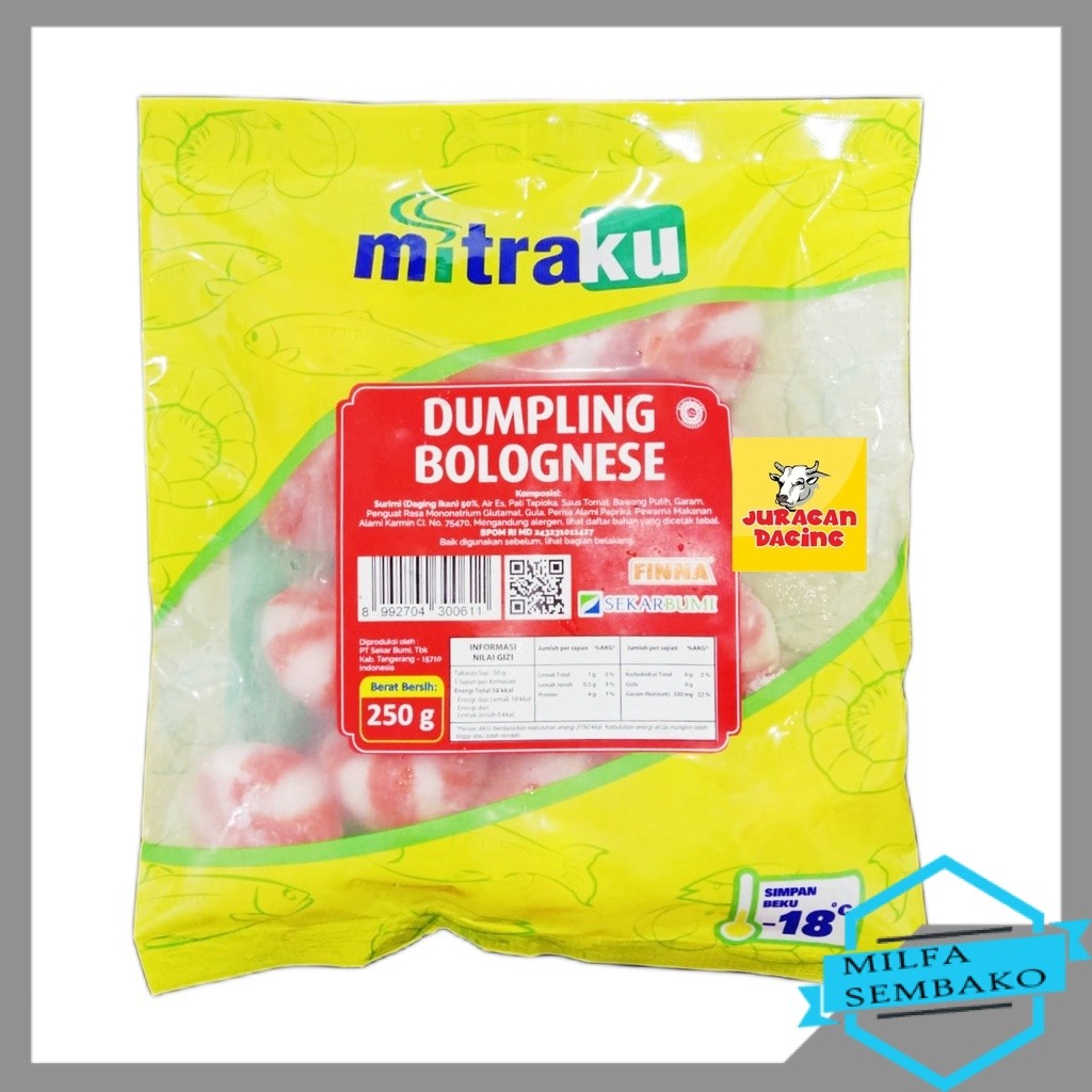 HS1142 Mitraku Dumpling Bolognese 250 gr
