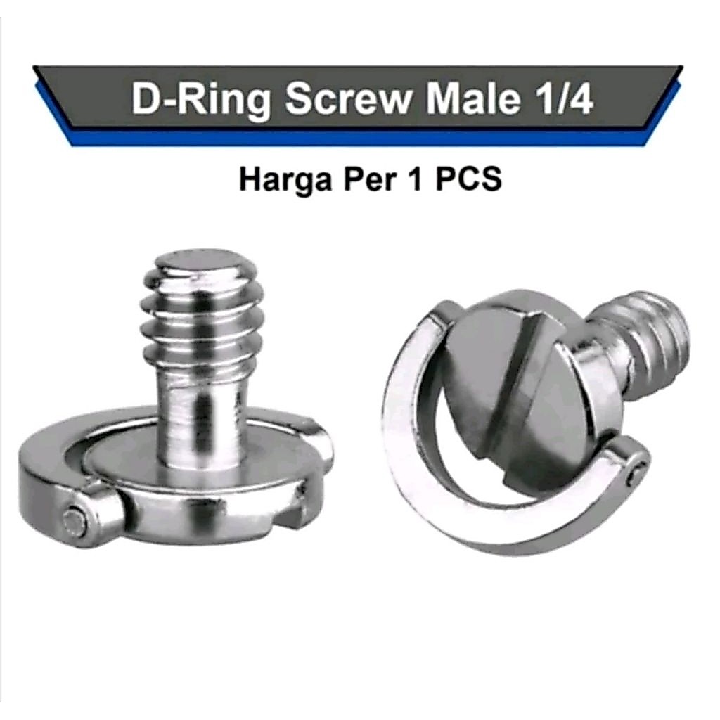 Scruw D-ring#Skrup 1/4" male#Baut Tripod#Scruw#Baut untuk Tripod,Rillis plate,Gimbal,Camera