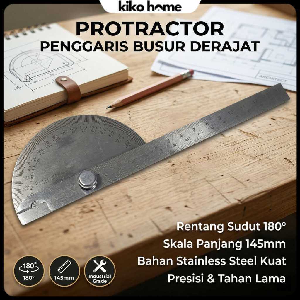 Penggaris Busur Derajat Measuring 145mm 180Degree - PR180