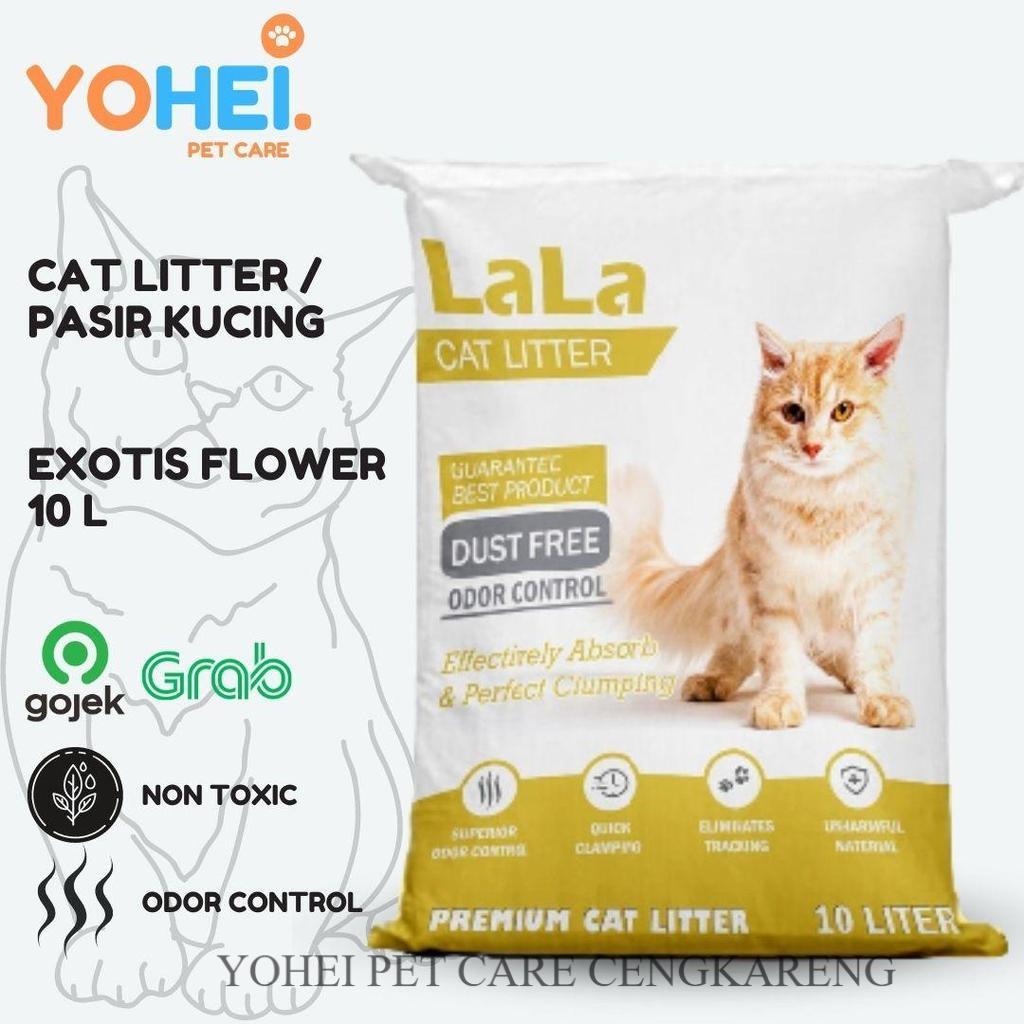 Pasir Kucing Wangi LALA Exotis Flower Cat Litter 10 liter GRAB GOJEK