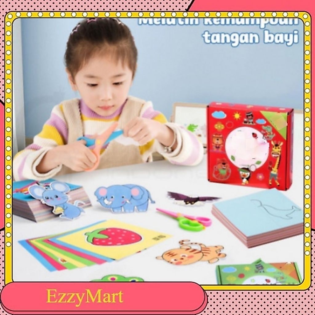 Mainan Menggunting Anak Gunting Kertas Anak + Kertasnya Cutting Paper Activity Kit PRP