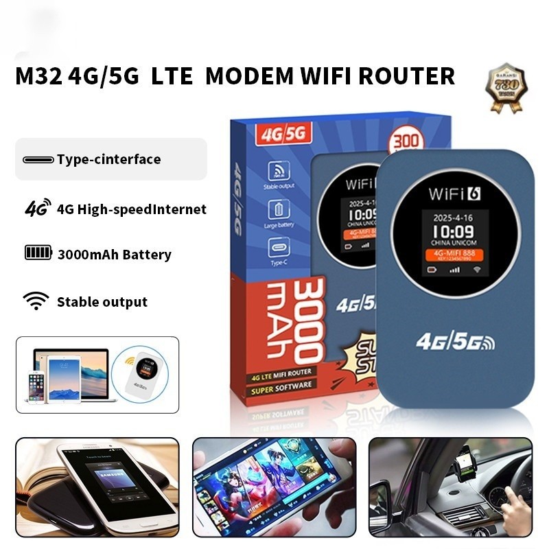 (DFlash Laptop) M32 Mobile Wifi Modem 4G/5G All Operator Wifi Portable 300M High-Speed Internet Wi-F