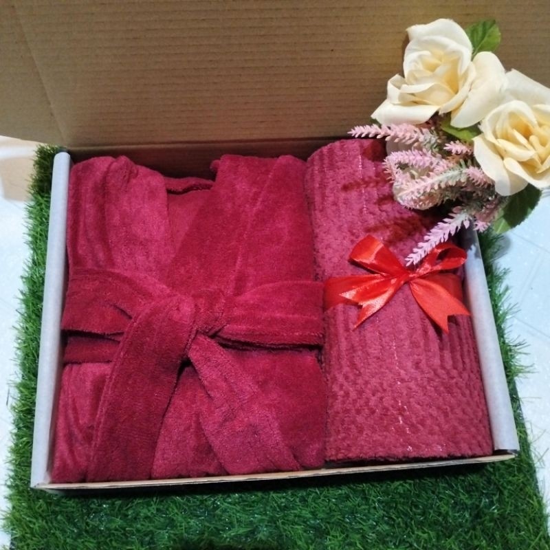 Terbaru (oke_baby)kado pernikahan kimono couple/Hampers wedding / Hampers Handuk Kimono Mandi / Sese