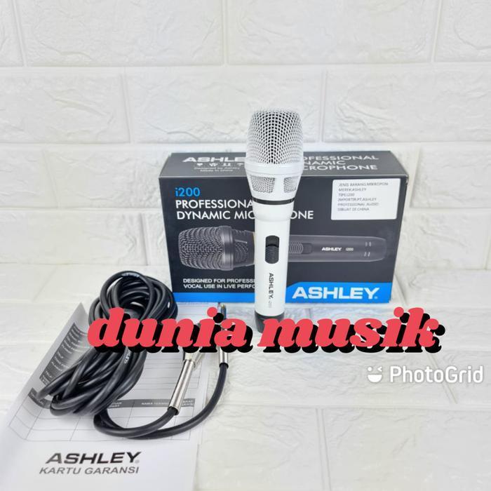mic kabel ashley i200 i 200 original - gold - Putih