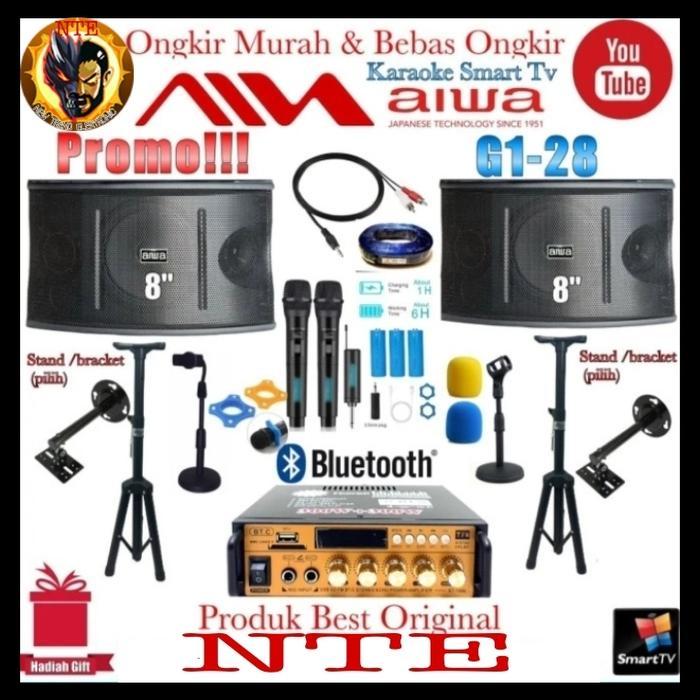 Paket sound system Smart tv karaoke Aiwa G1-28 8 inch Original Produk