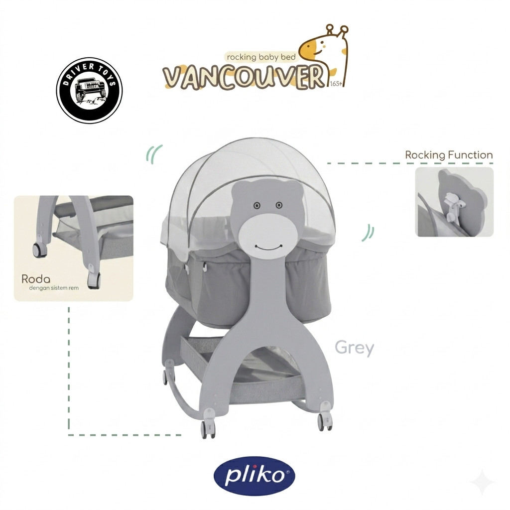 Tempat Tidur Bayi | Tempat Tidur Bayi Goyang | Ayunan Bayi - Pliko Vancouver 163R Toys Driver