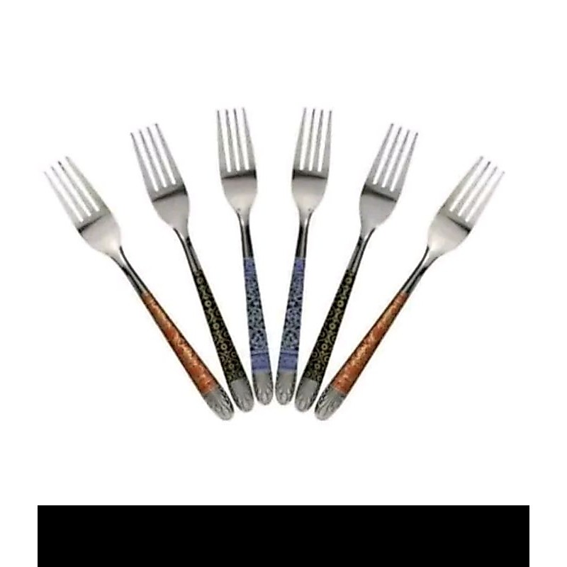 12pcs garpu batik stainless / garpu stainless batik / garpu makan stainless motif batik