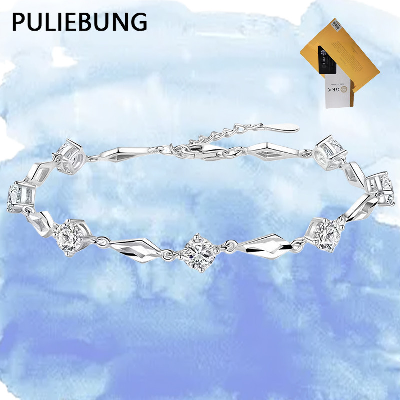 PULIEBUNG Gelang Serbaguna Moissanite Bertabur Mikro Yang Elegan