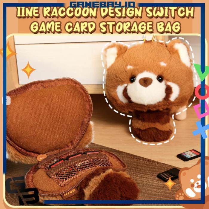 IINE RACCOON DESIGN SWITCH GAME CARD STORAGE BAG / CARTRIDGE CASE / IINE RACOON