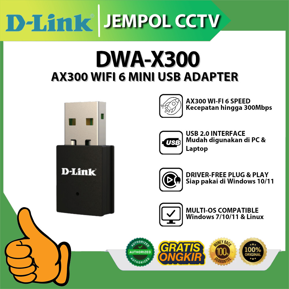 D-LINK DWA-X300 AX300 WIFI 6 MINI WIRELESS USB ADAPTER