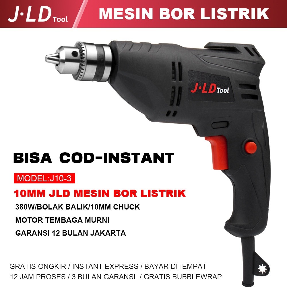 COD JLD 380W mesin bor listrik 10mm bor murah J10-3 bor tembok listrik alat bor listrik bor kayu bor