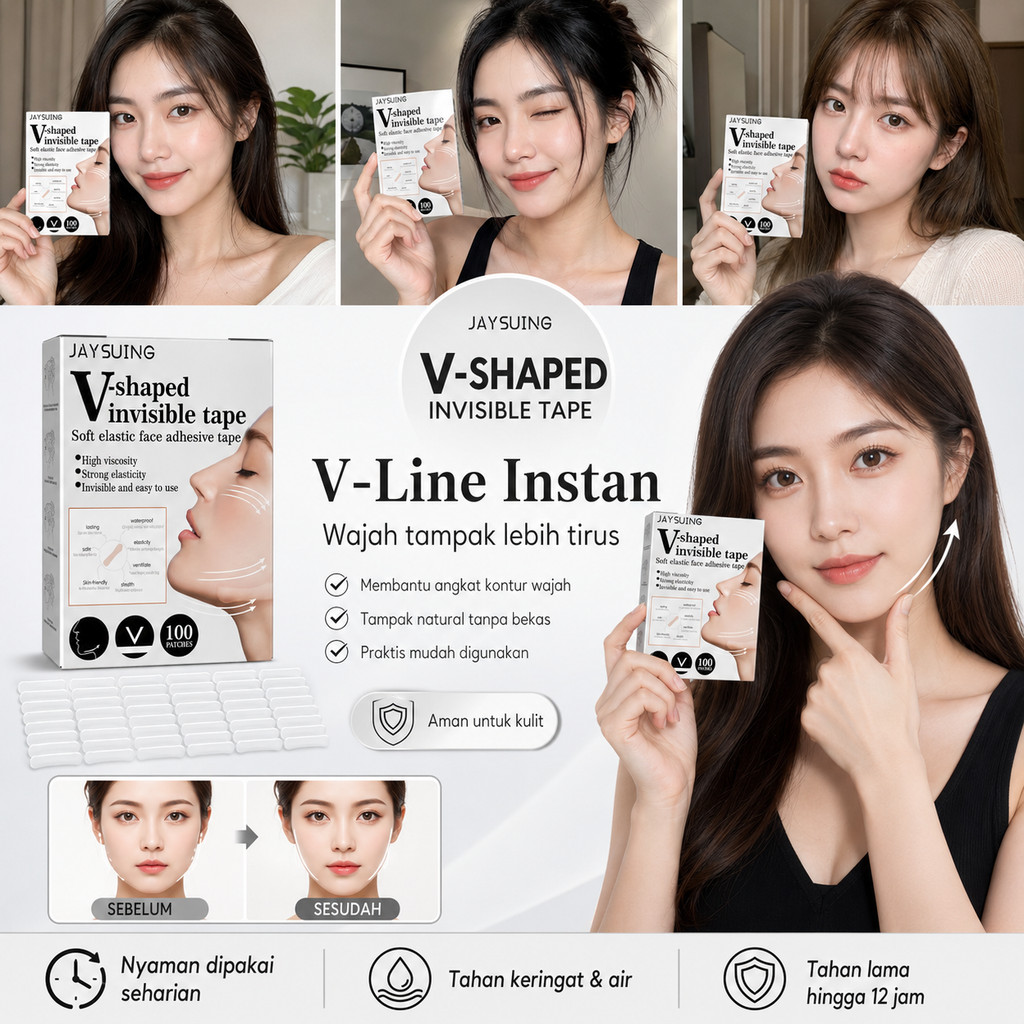 JAYSUING waterproof face lift tape v shape selotip lakban pembentuk muka wajah