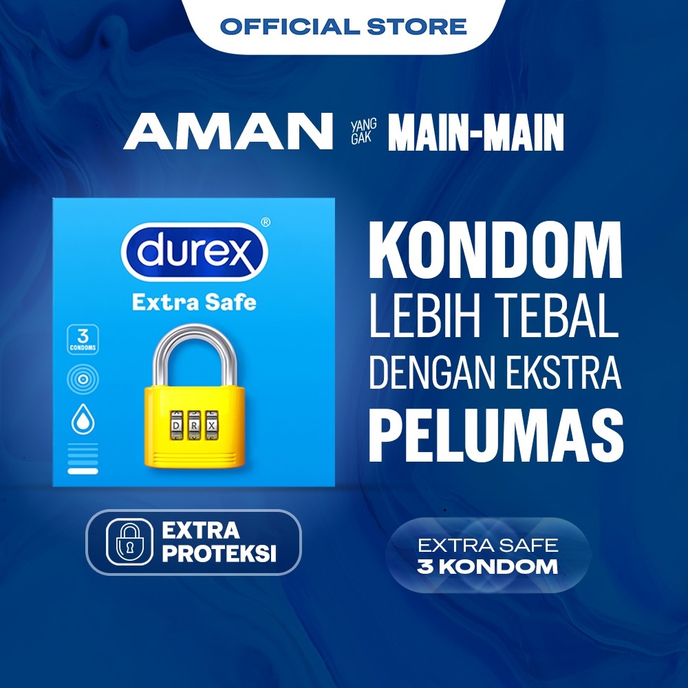 Unilivemart ~ Durex Extra Safe Kondom Tebal Pria Lebih Aman 3s - Condom