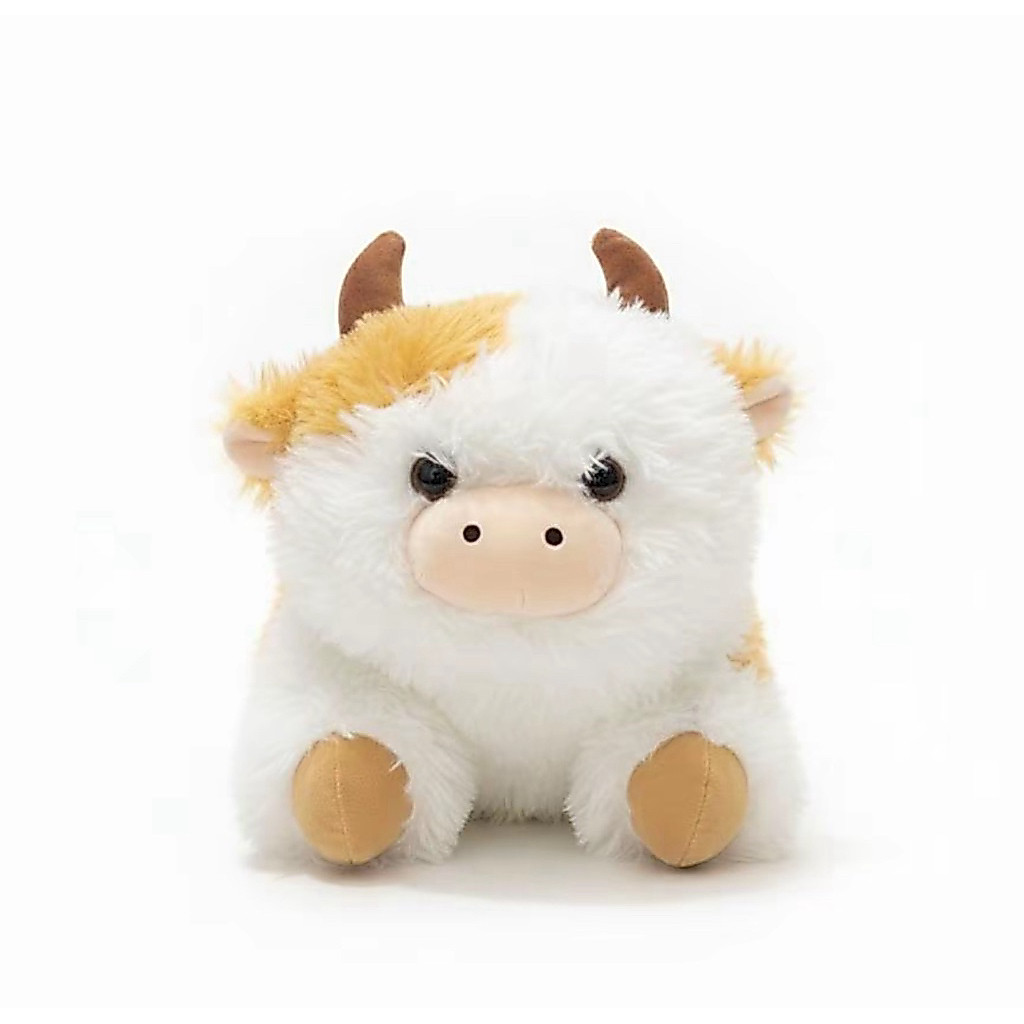 Boneka jumbo Sapi Bulu Lembut dengan Tanduk Coklat dan Kaki Kuning untuk kado hadiah doi kesayangan