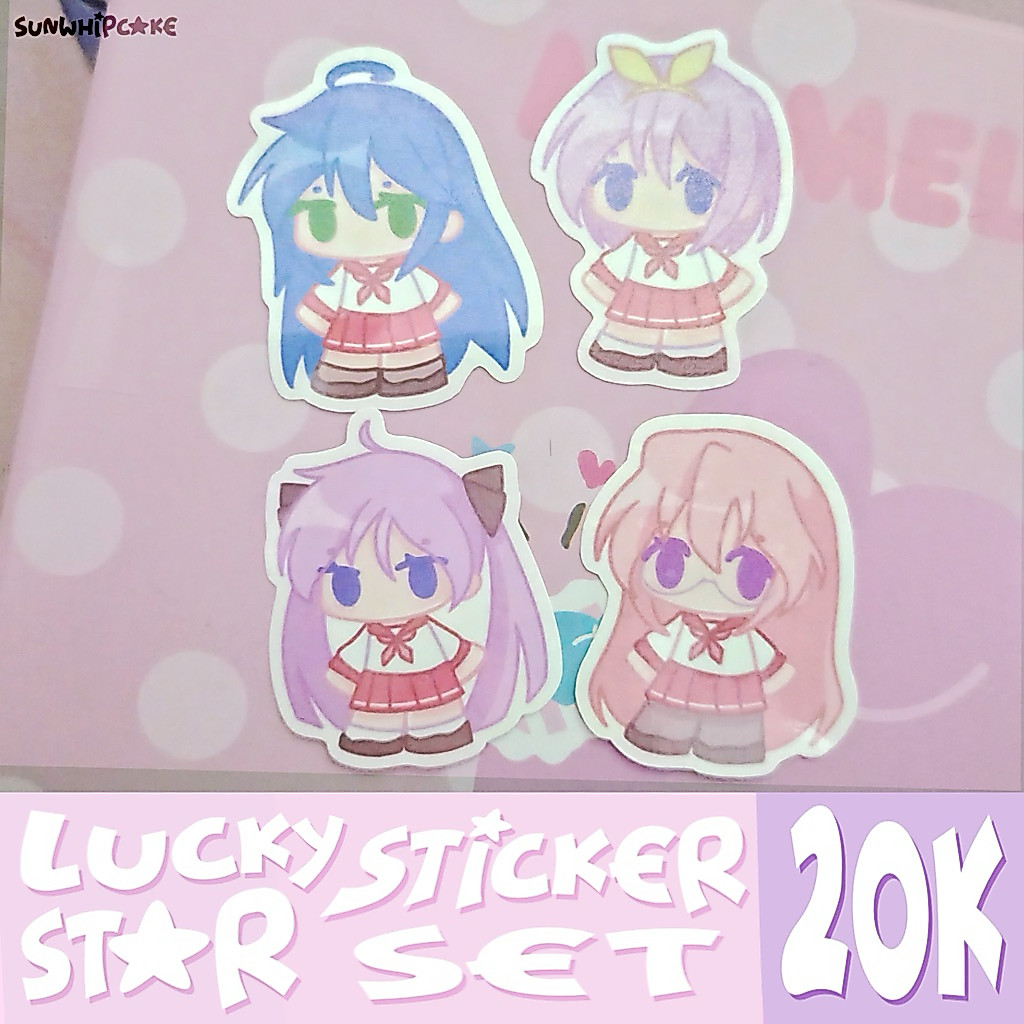 lucky star holo sticker set konata kagami tsukasa miyuki