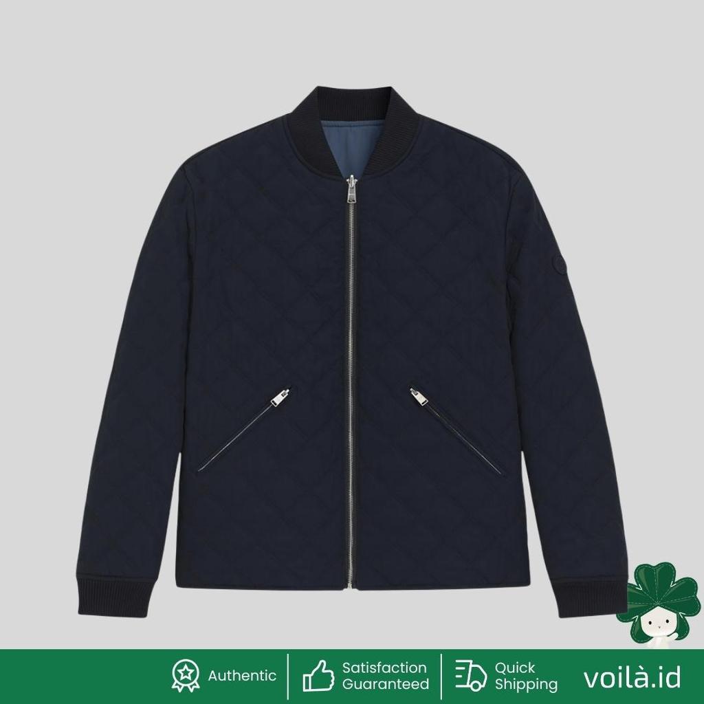 C-Corle Reversible Water-Repellent Jacket with Quilting Dark Blue