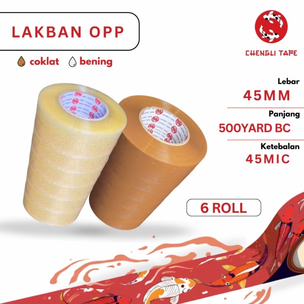 LAKBAN 500 YARD ECONOMIS 1 SLOP ISI 6 PCS | LAKBAN 500 YARD SLOP | LAKBAN 500 YARD BENING COKLAT
