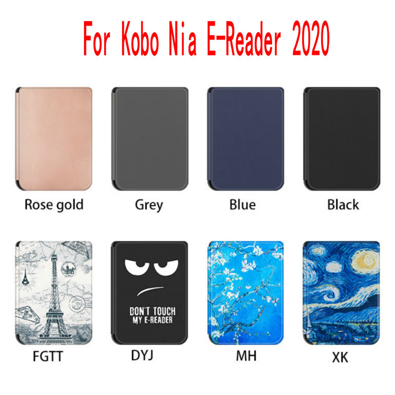 Magnet Wake/Sleep Case for Kobo Nia Ereader 2020 PU Ebook Smart Cover Ereader Skin Shell Lightweigh 