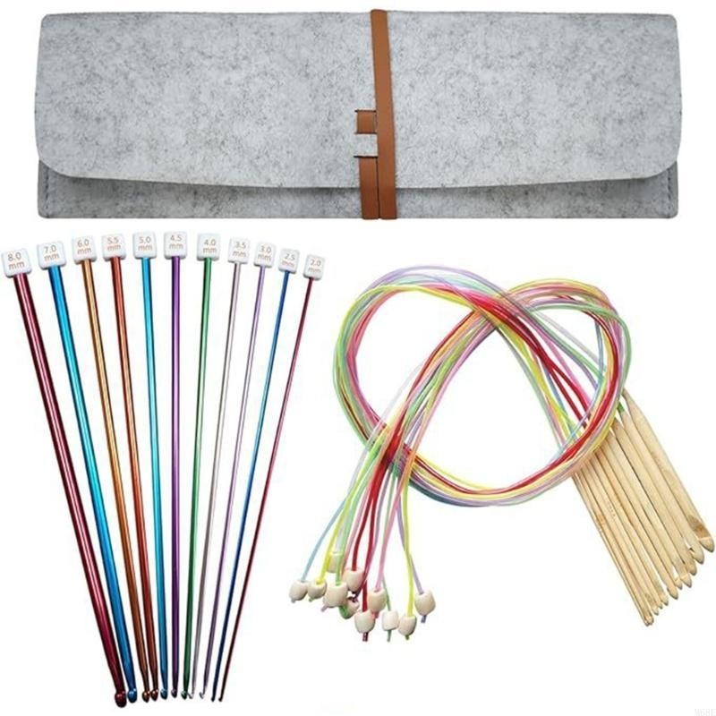 Tunisian Crochet Hook Set with Crochet Hook Metal Afghan Hook Knitting Needle for Knitting Crochetin