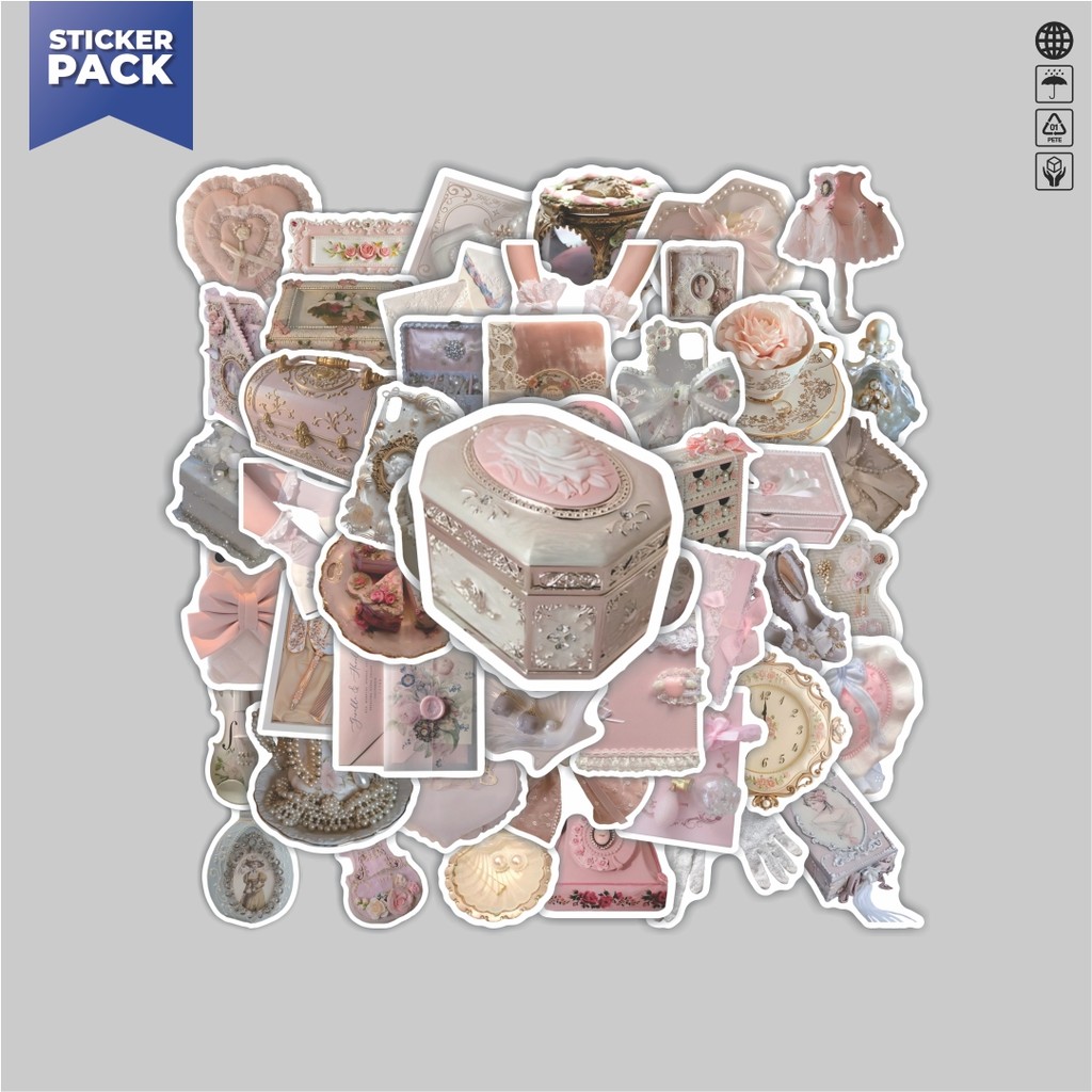 

[100PCS]Stiker Pack Stiker Soft Pastel Vintage Aesthetic Vinyl Anti Air Dekorasi Sticker Laptop Buku Journal Koper Helm Casing HP Gitar Helm Skateboard