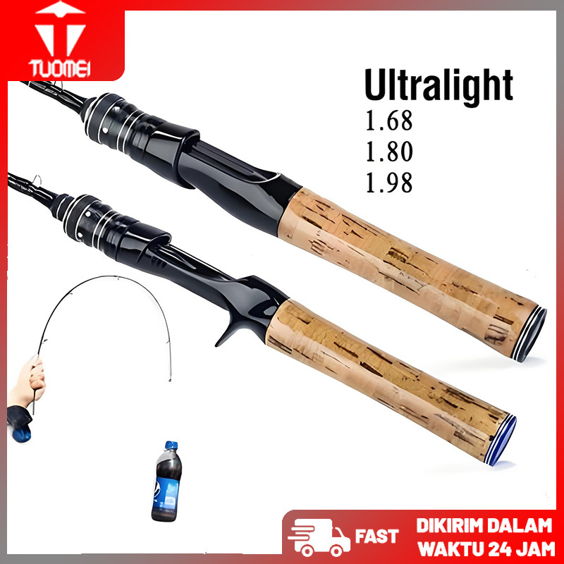 Joran UL carbon 168M/1.8M/1.98M lentur 3-6Lbs carbon padat/Joran ultralight UL Ajiro sakura 3-6lb fi