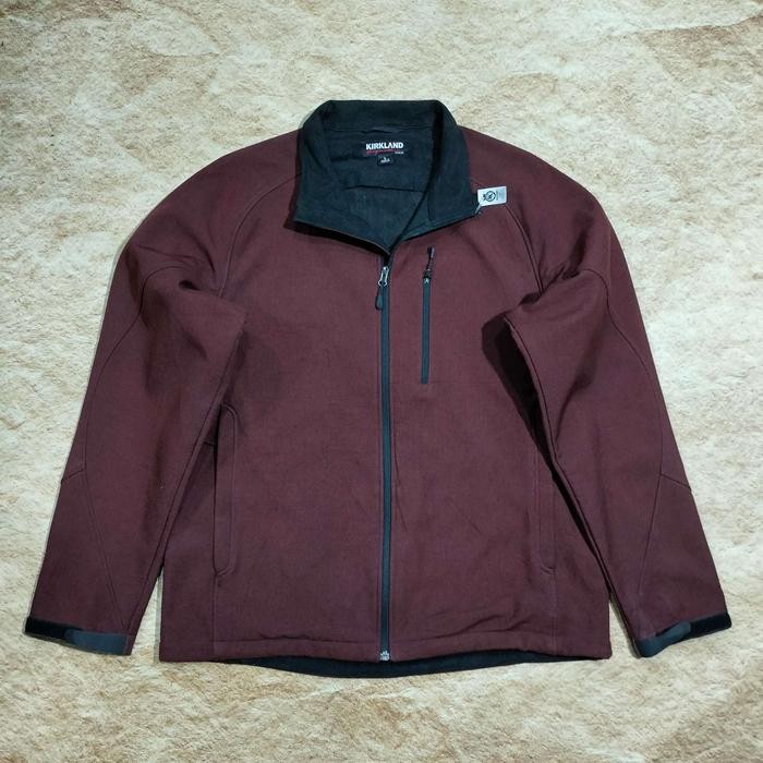 mt01 jaket outdoor softshell KIRKLAND tracktop merah maroon casual size XL