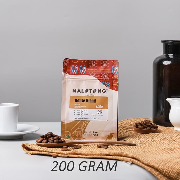 

Malotong Kopi House Blend Maballo 250 GR Kopi Bubuk / Kopi Biji - Medium Dark, BUBUK HALUS