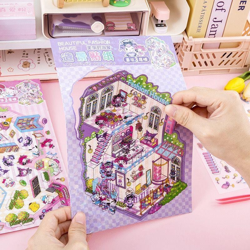 

RNL STICKER LANDSCAPE 3D Big Sticker Playset Cute Character mainan edukasi kreatif anak di rumah belajar dekorasi ruangan hadiah kreatif taman mall rumah