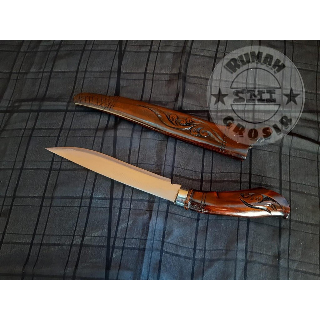 TERMURAH BERKUALITAS [Pisau Baja] Pisau DAPUR Badik Baja Per Pisau Sembelih ukir Mala