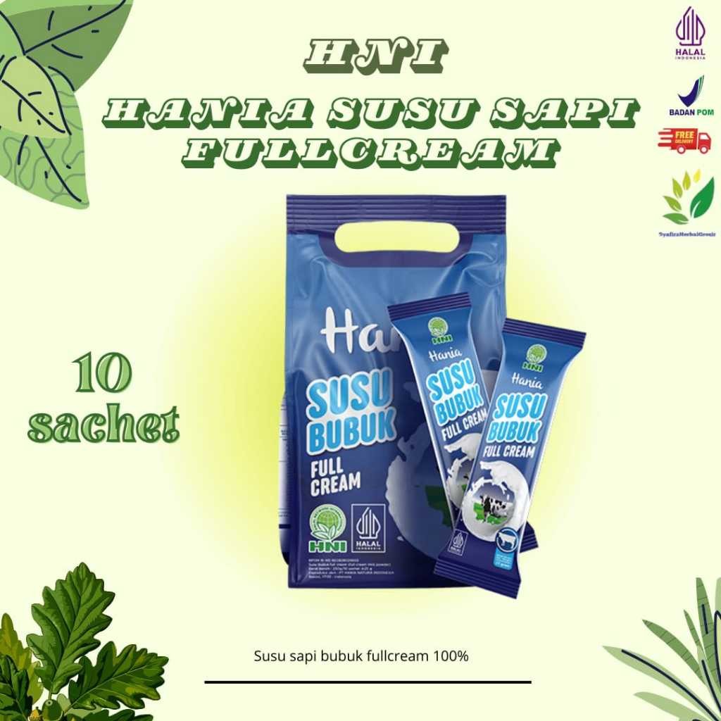 

HNI Hania Susu Bubuk Full Cream Original Susu Sapi Full cream 10 sachet