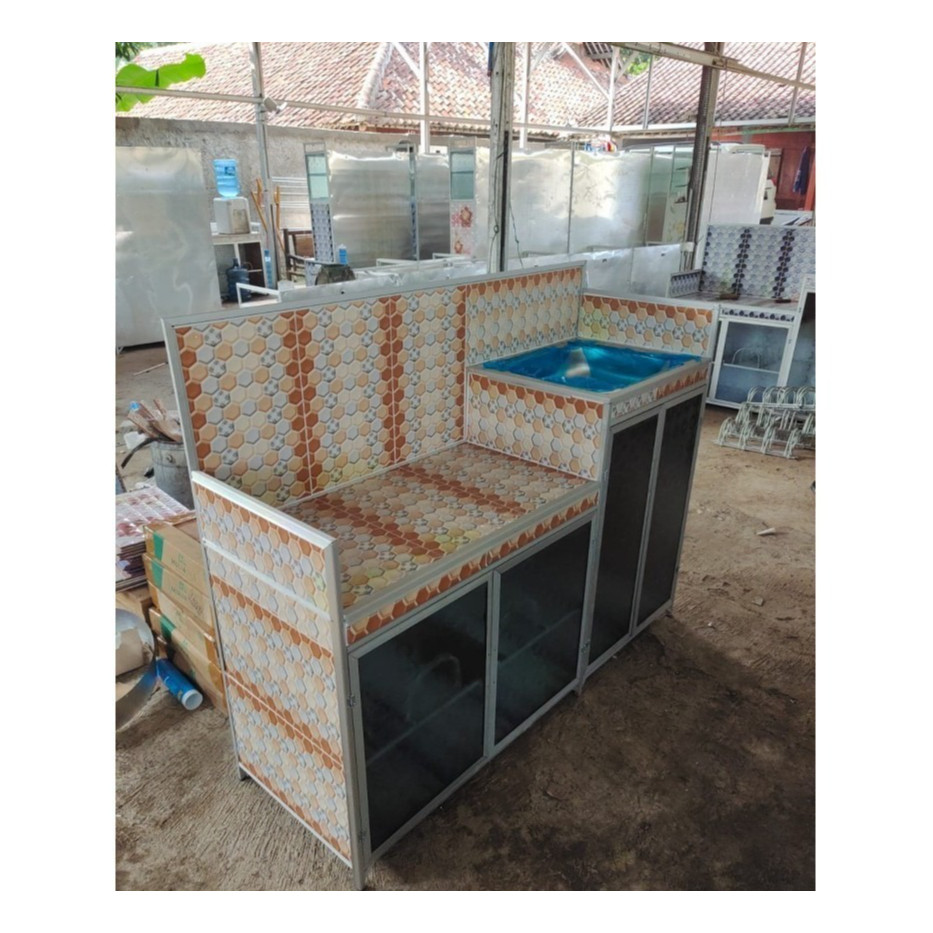 rak kompor wastafel rak cuci piring 4 pintu full keramik by yrs